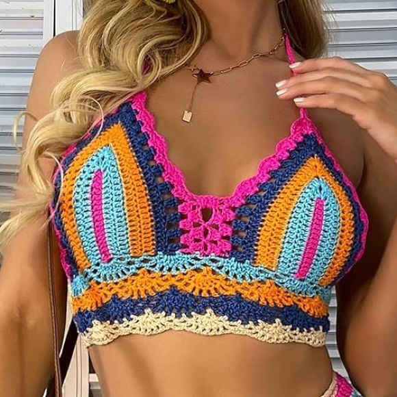 wowo Other - Bohemian festival burning man crochet bikini top